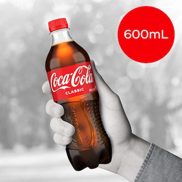 Coca-Cola Classic Soft Drink Bottle 600mL