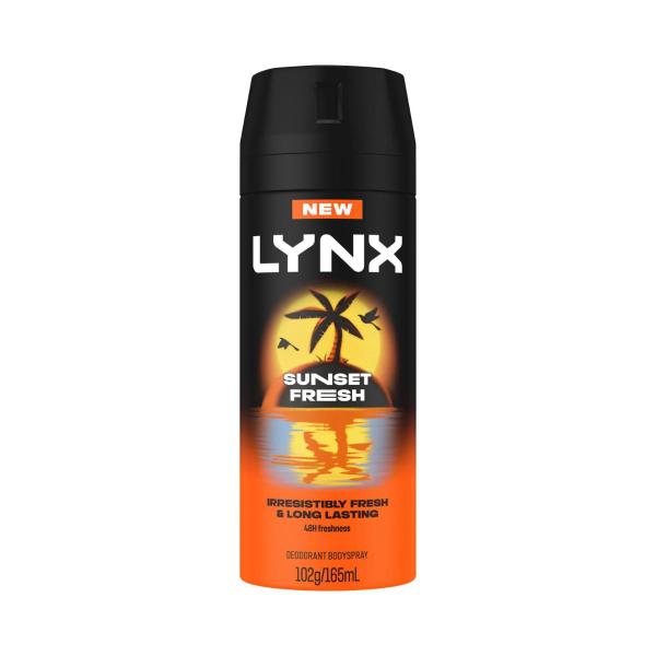 LYNX DEODORANT BODY SPRAY SUNSET FRESH 165ML