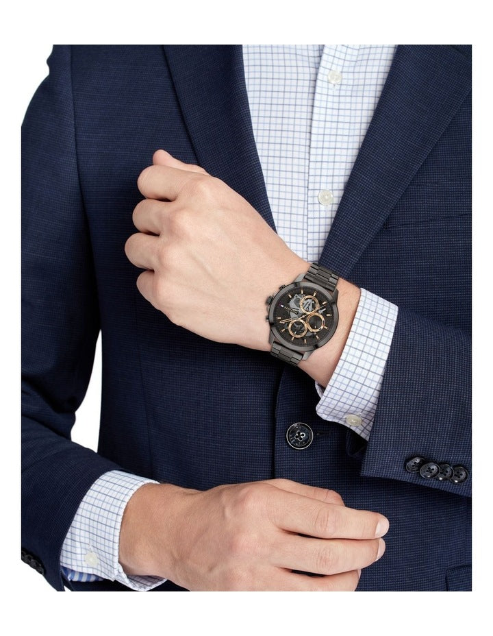 Henry Ionic Plated Steel Gent's Multifunction Watch in Grey