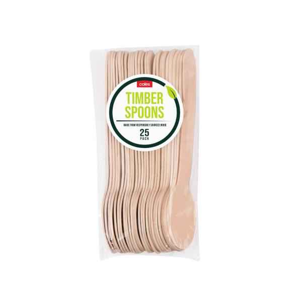 COLES TIMBER SPOONS