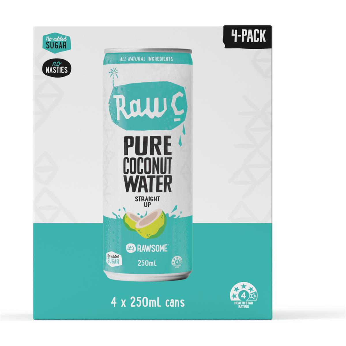 Raw C Pure Coconut Water 250mL x 4 pack