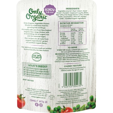 Only Organic Vegetable Chicken Risotto 1-5 Years 220g