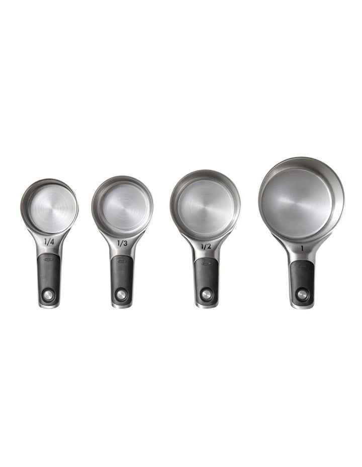 4 Piece Stainless Steel Measuring Cup Set in Silver