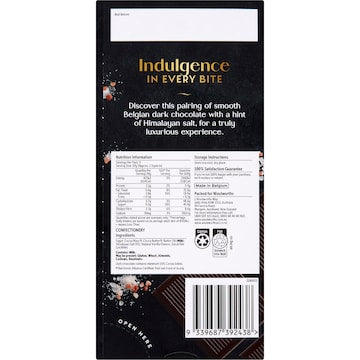 Woolworths Belgian Dark Chocolate Himalayan Salt Block 100g