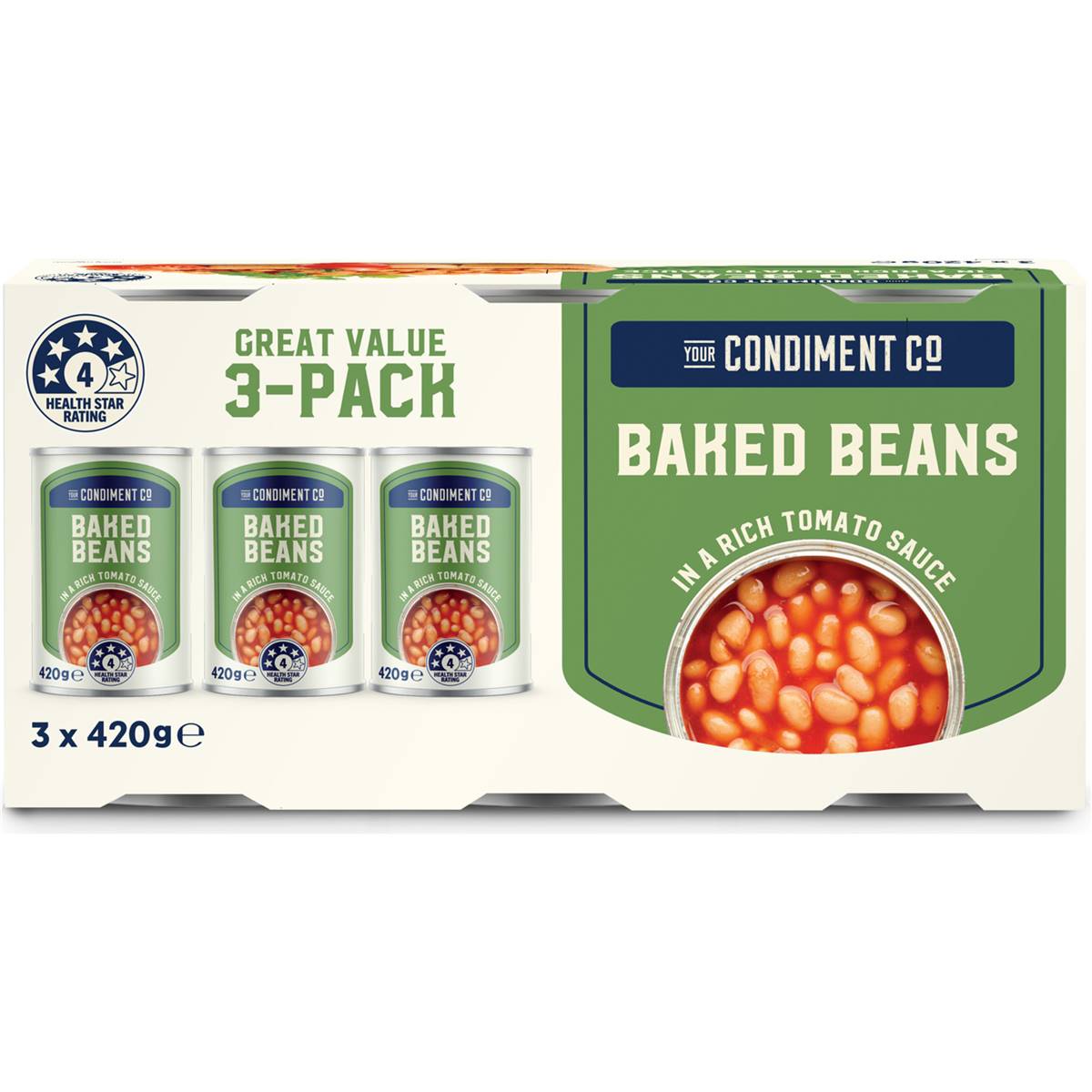 Your Condiment Co Baked Beans 420g x 3 pack