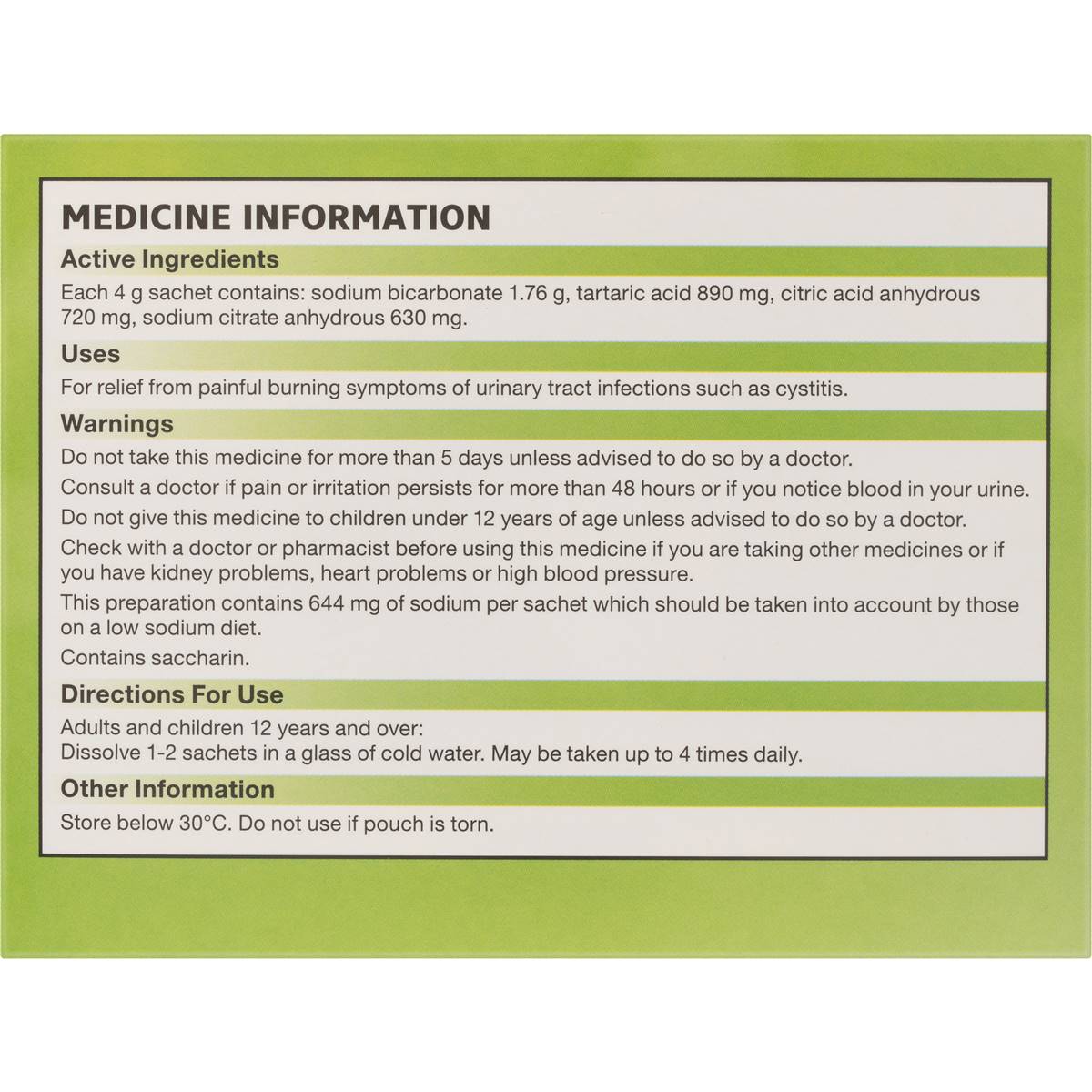 Ural Sachets Effervescent Powder 4g x20 Pack