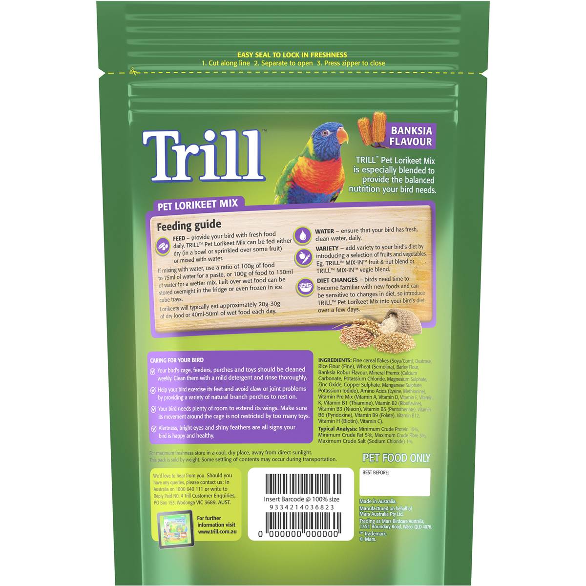 Trill Pet Lorikeet Mix 500g