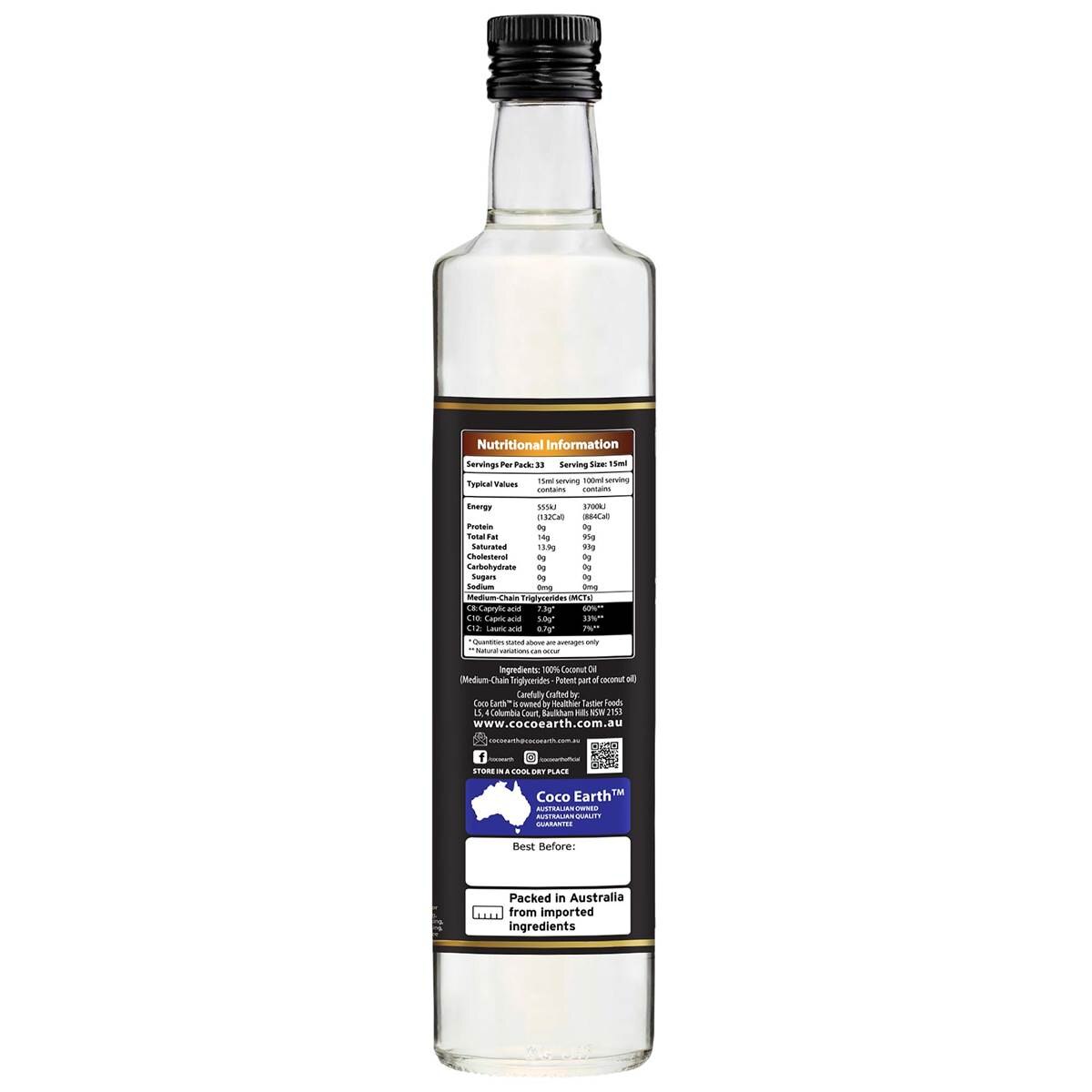 Coco Earth MCT Liquid Coconut Oil 500mL