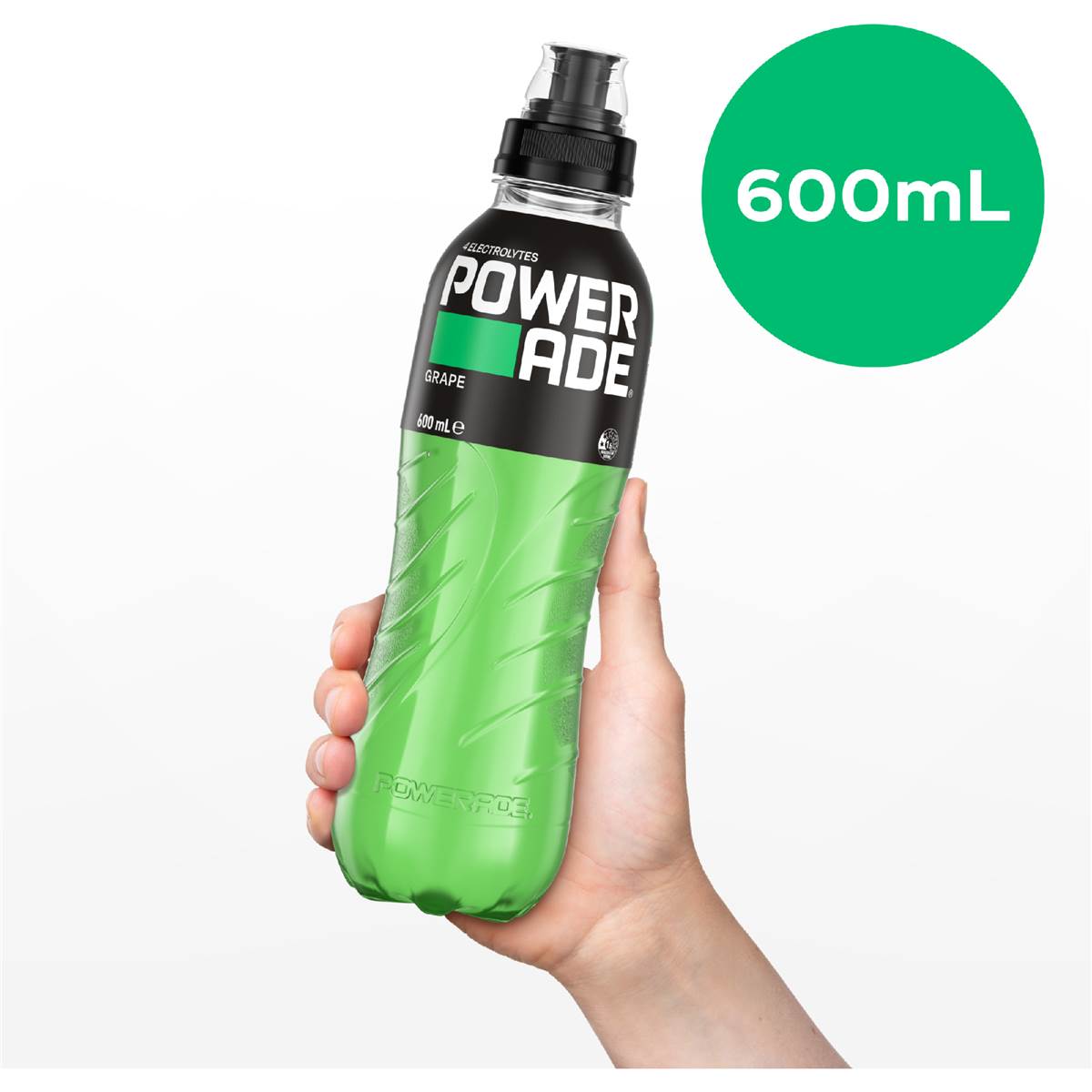 Powerade Ion4 Grape Sports Drink Sipper Cap 600mL