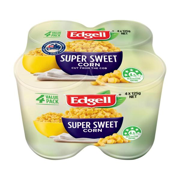 EDGELL 4 PACK CORN KERNELS SUPER SWEET