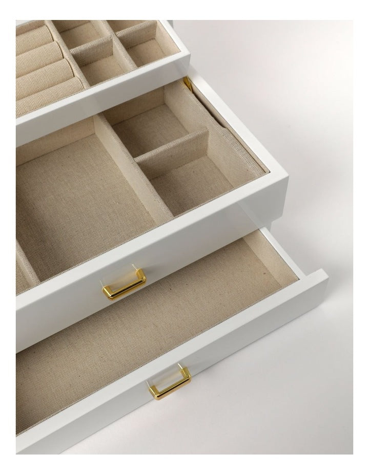 Multi Drawer Jewellery Box in White