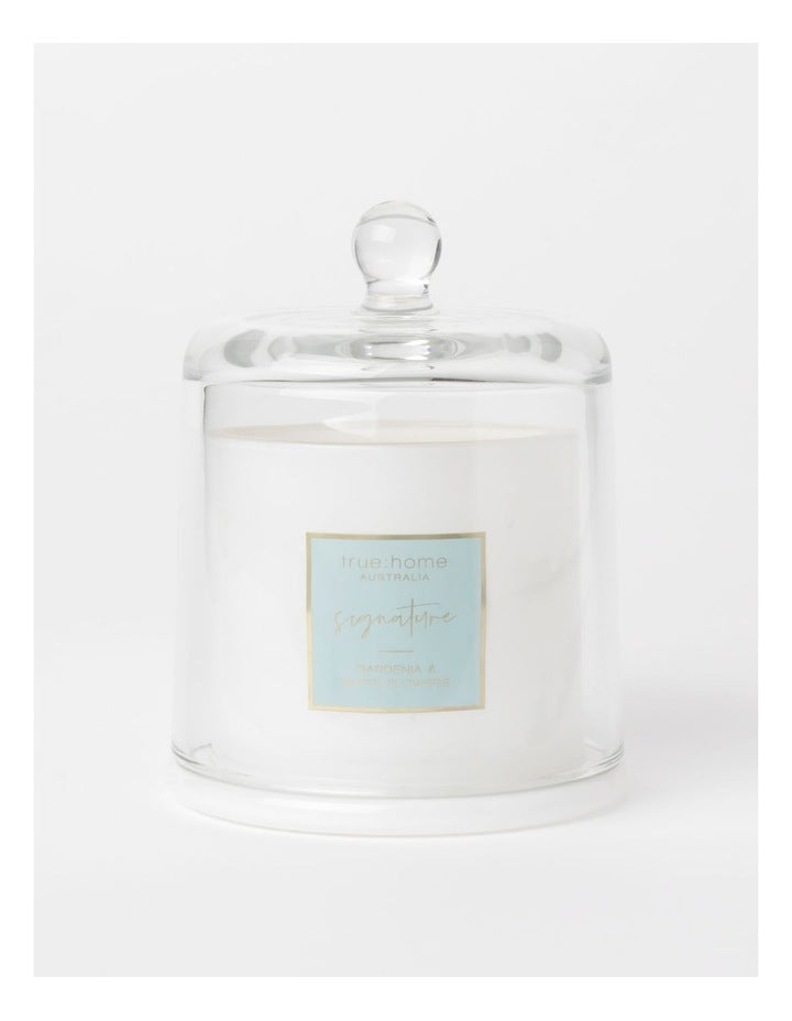 Gardenia & White Flowers Candle With Cloche