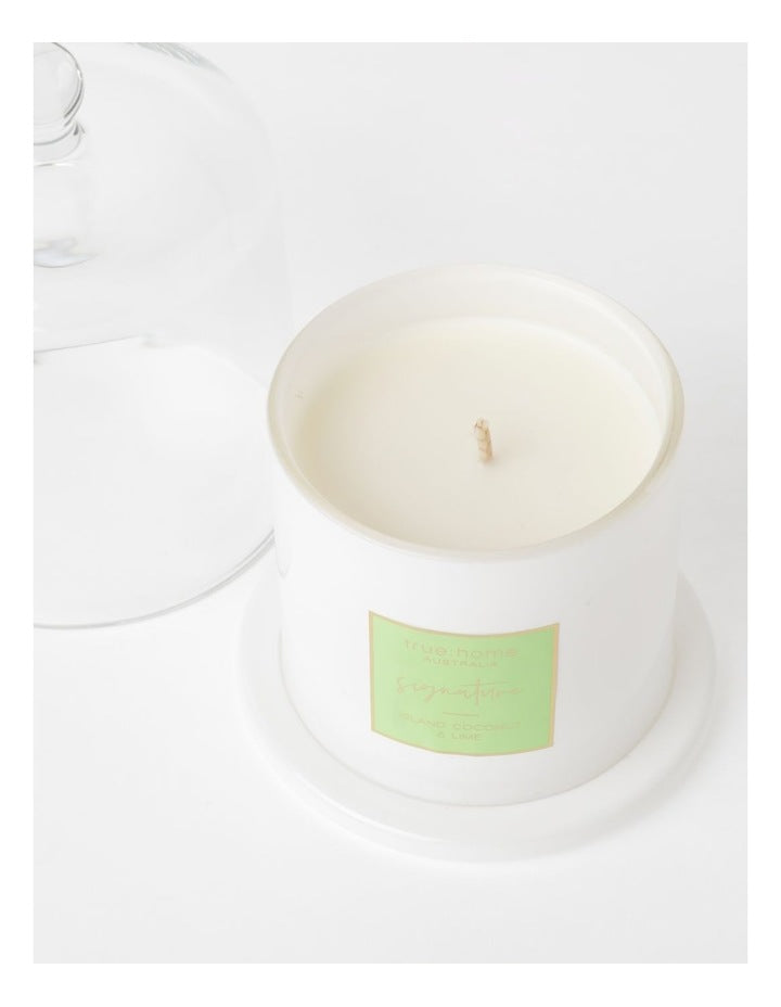 Island Coconut & Lime Candle With Cloche
