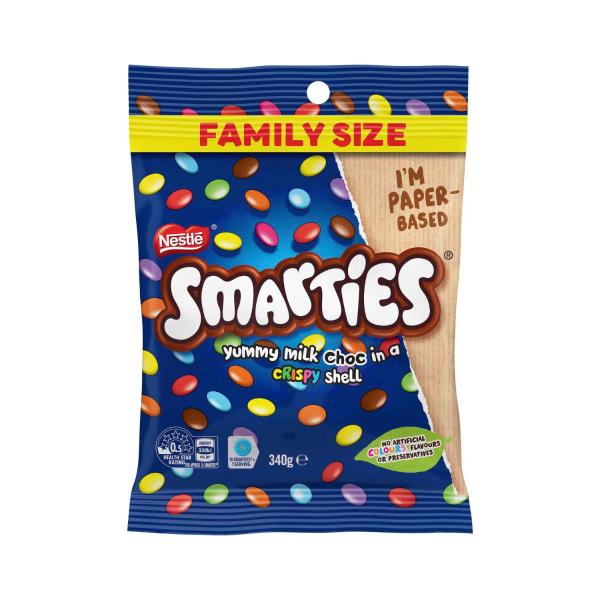 SMARTIES MILK CHOC FAMILY SHARE BAG 340G