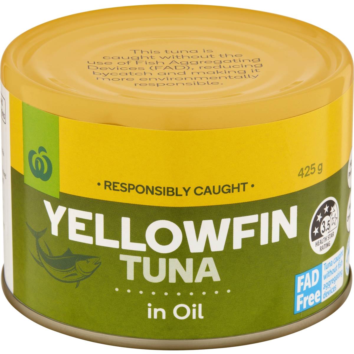 Woolworths Yellowfin Tuna In Oil 425g