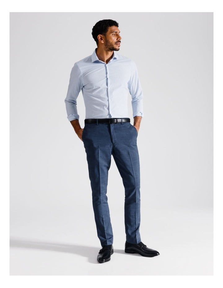 Slim Sharkskin Suit Pant in Blue