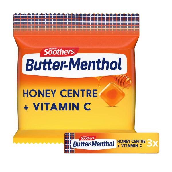 SOOTHERS BUTTER MENTHOL HONEY CENTRE & VITAMIN C 30 PACK