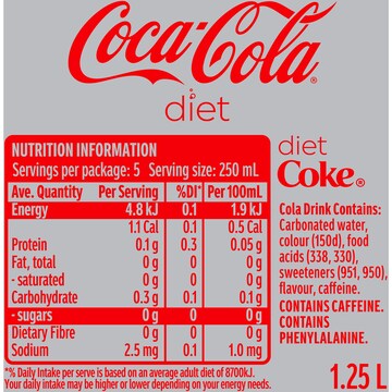Coca-Cola Diet Soft Drink Bottle 1.25L