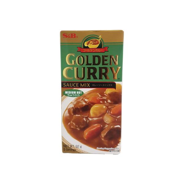 S&B GOLDEN CURRY MEDIUM HOT SAUCE MIX 92G