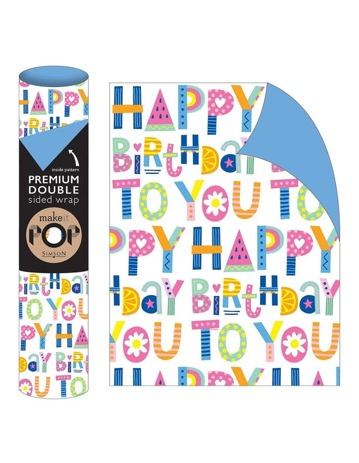 Happy Birthday TypographyFemale Roll Wrap