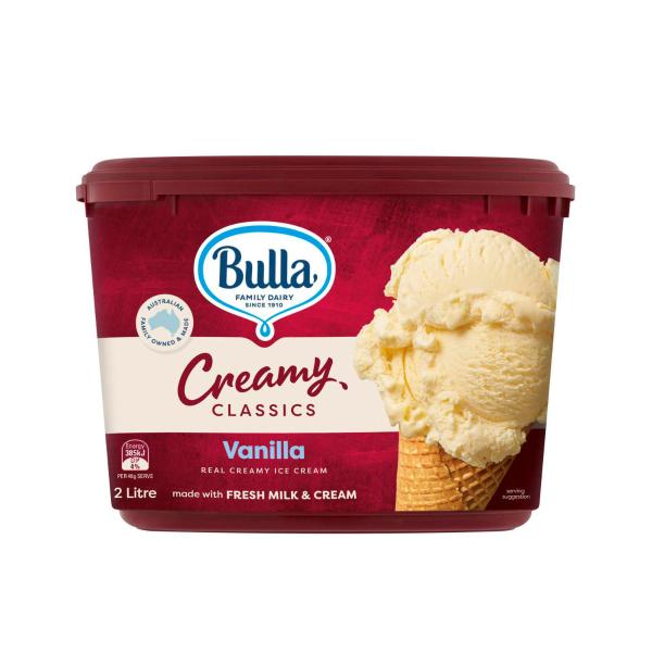 BULLA CC ICE CREAM:VANILLA:.:2 LITRE
