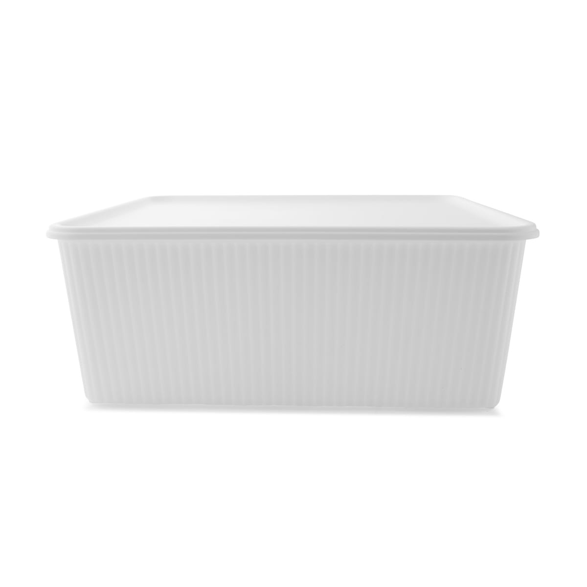 19L Ribbed Container - White