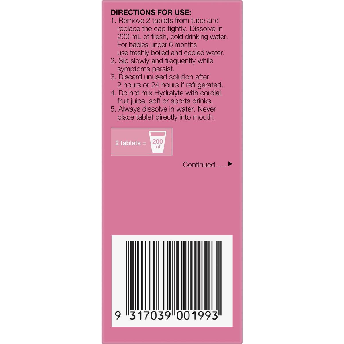 Hydralyte Effervescent Electrolyte Tablets Watermelon Burst 10 pack