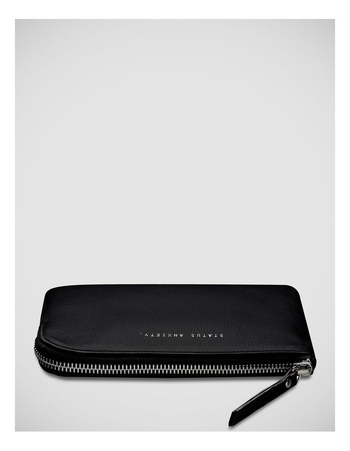 Smoke and Mirrors Zip Around Wallet in Black