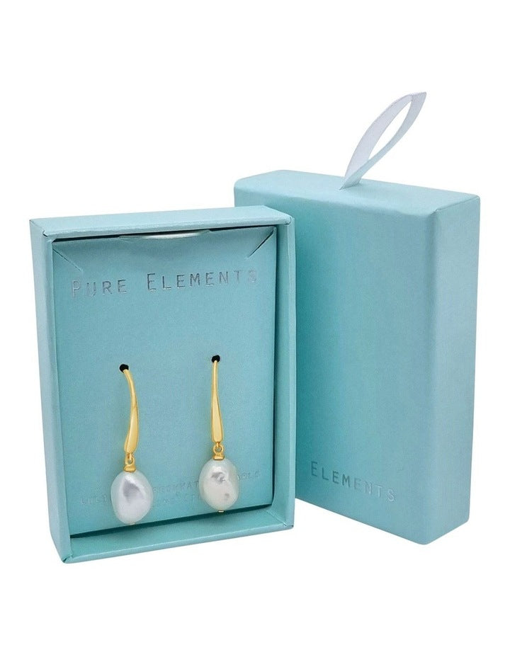 Baroque Pearl Hook Earring In Gold