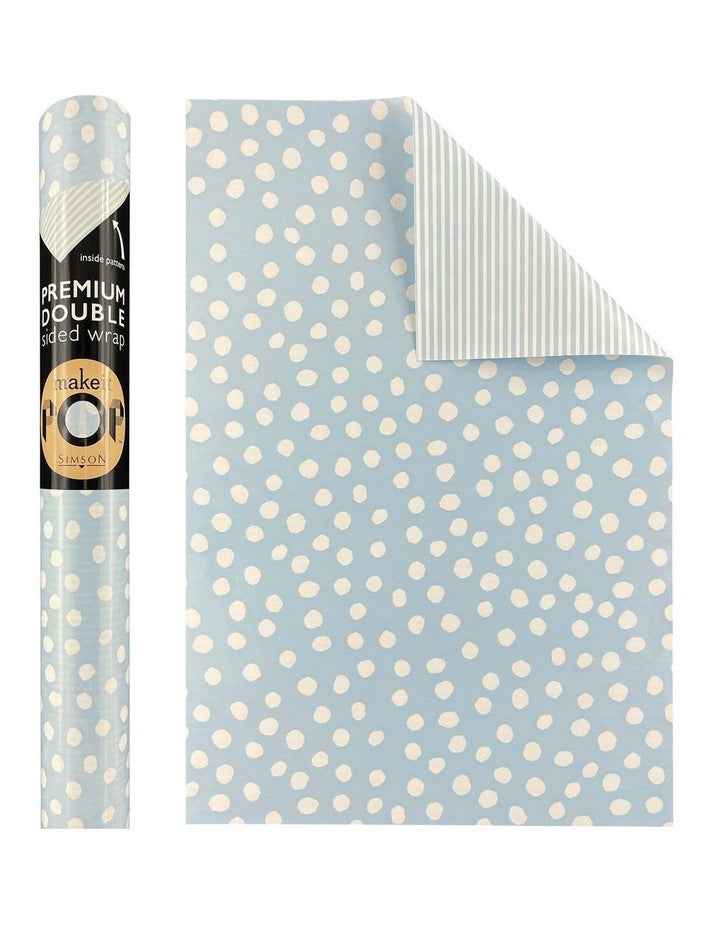 White Dotty Pattern on Blue Roll Wrap