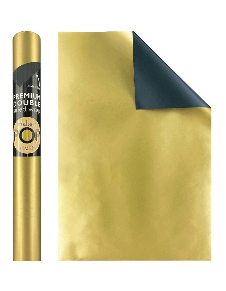 Roll Wrap with Charcoal backing in Gold