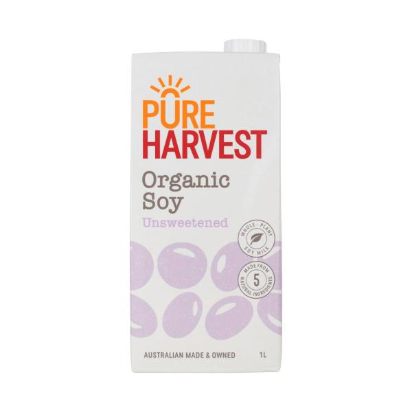 PUREHARVEST ORGANIC SOY UNSWEETENED LONG LIFE MILK UHT 1L