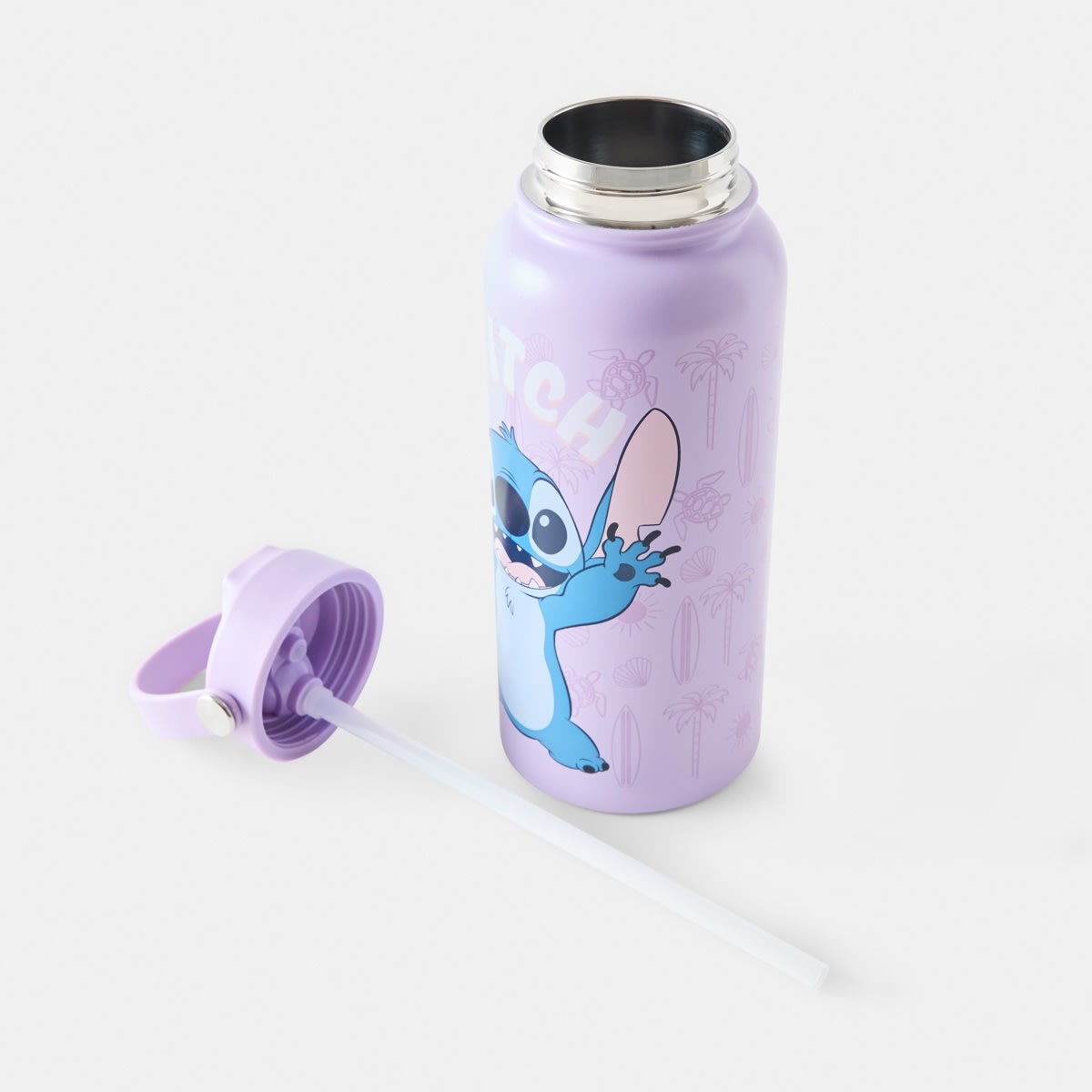 946ml Lilac Disney Lilo & Stitch Aloha Stainless Steel Cylinder Drink Bottle