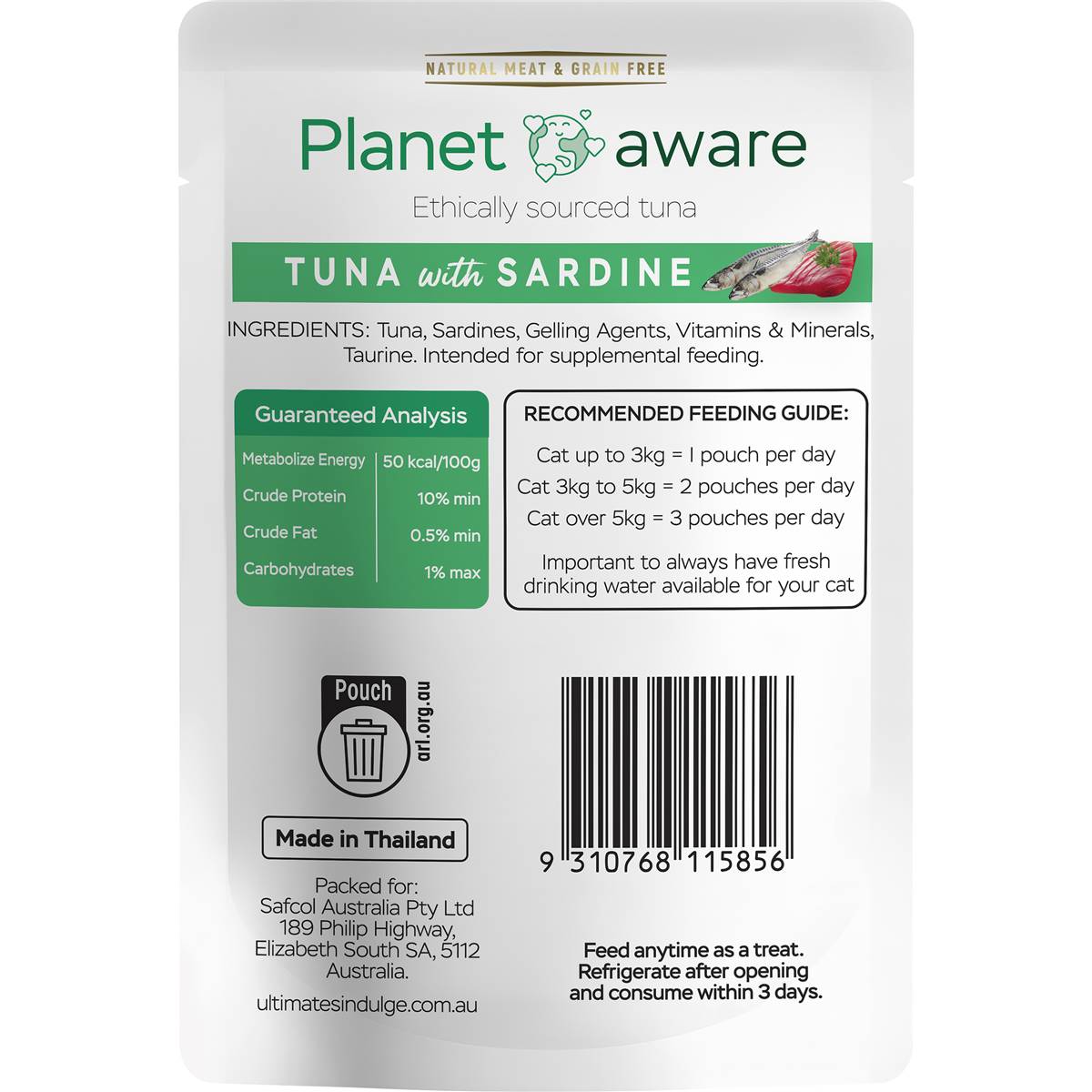 Ultimates Indulge Planet Aware Tuna With Sardine Cat Food 85g