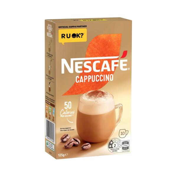 NESCAFE CAPPUCCINO COFFEE SACHETS 10 PACK