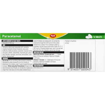 Nyal Paracetamol 500mg Tablets 16 pack