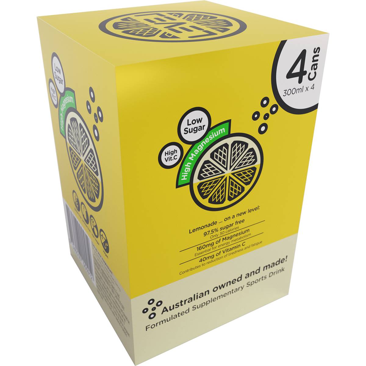 Level Lemonade Original Cans 300mL x 4 pack