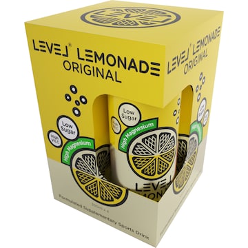 Level Lemonade Original Cans 300mL x 4 pack