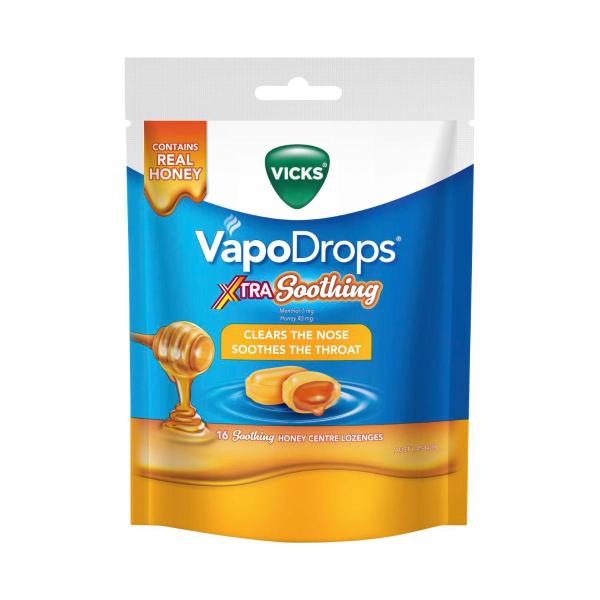 VICKS XTRA SOOTHING LOZENGES HONEY 16PK
