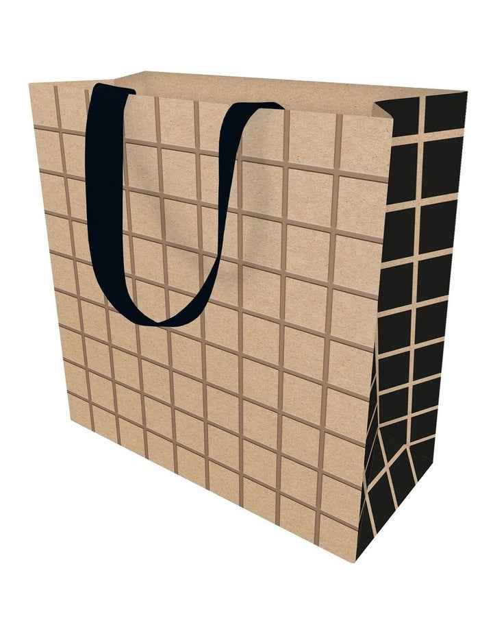 Large Embossed Checkerboard On Kraft Giftbag