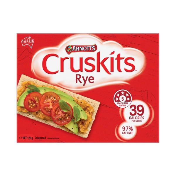 ARNOTTS CRUSKITS CRISPBREAD:RYE:125 GRAM