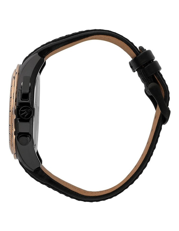 Traguardo Leather Chronograph Watch R8871612036 in Black