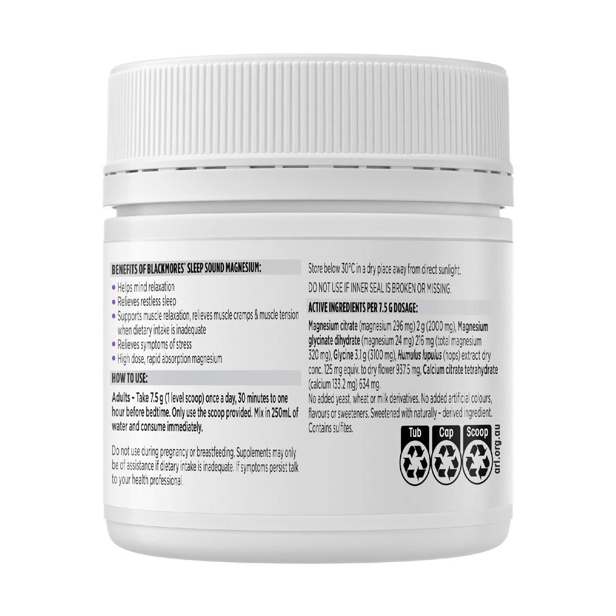 Blackmores Sleep Sound Magnesium Powder 187.5g