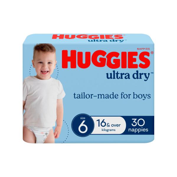 Ultra Dry Nappies Boys Size 6 (16kg+)