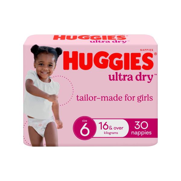 Ultra Dry Nappies Girls Size 6 (16Kg+)