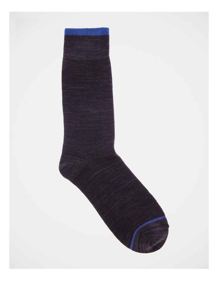 1 Pair Random Plated Crew Length Socks in Black/Blue