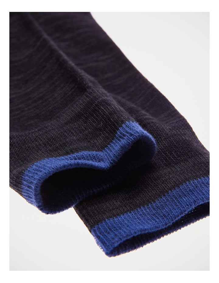 1 Pair Random Plated Crew Length Socks in Black/Blue