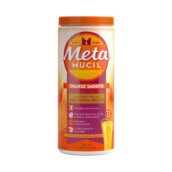 METAMUCIL POWDER 72 DOSE DAILY FIBRE SUPPLEMENT SMOOTH ORANGE 425G