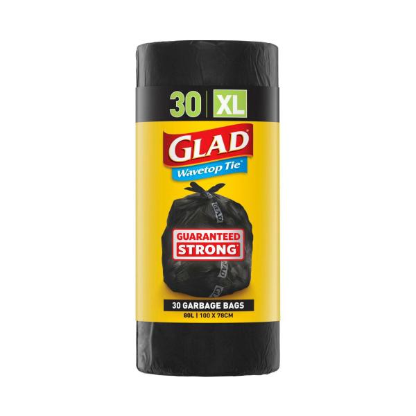 GLAD GARBAGE BAG WAVETOP TIE XL 30PK