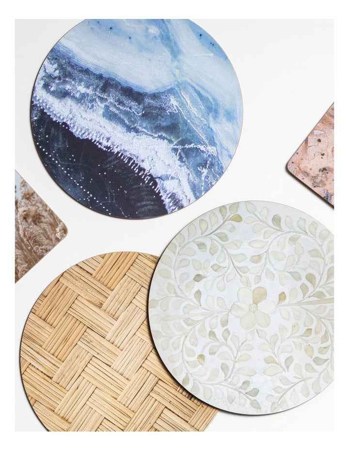 Round Hardboard Placement 4 Pack in Pearl